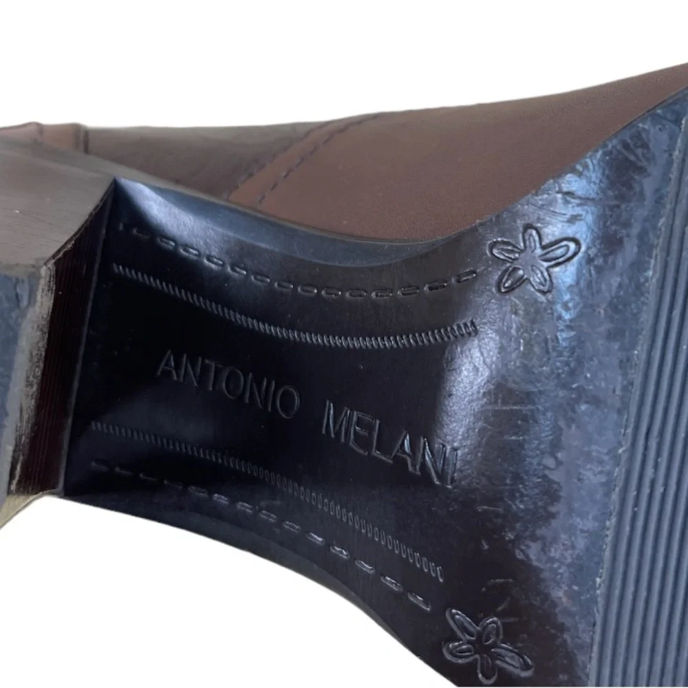 ANTONIO MELANI Brown Western Style Square Toe Women’s Ankle Boots Size 7 1/2M